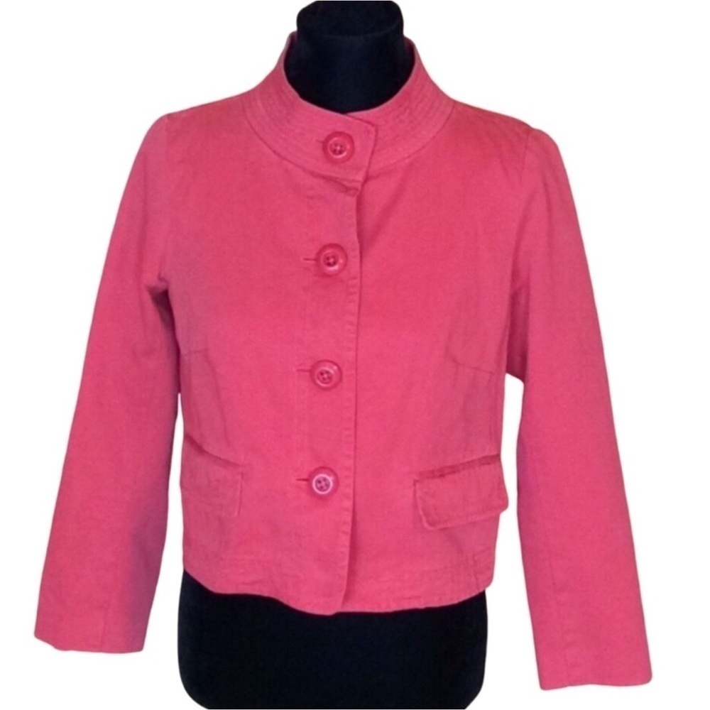 J. Crew Classic Twill Chino cropped jacket Salmon color Size 4